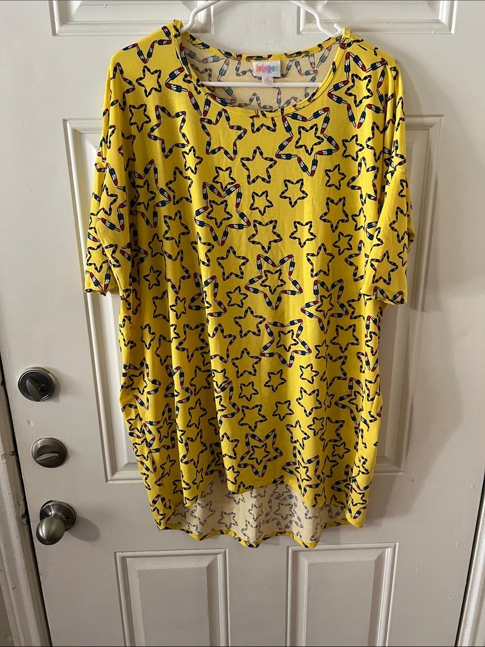 LuLaRoe Yellow Star Pattern Tunic